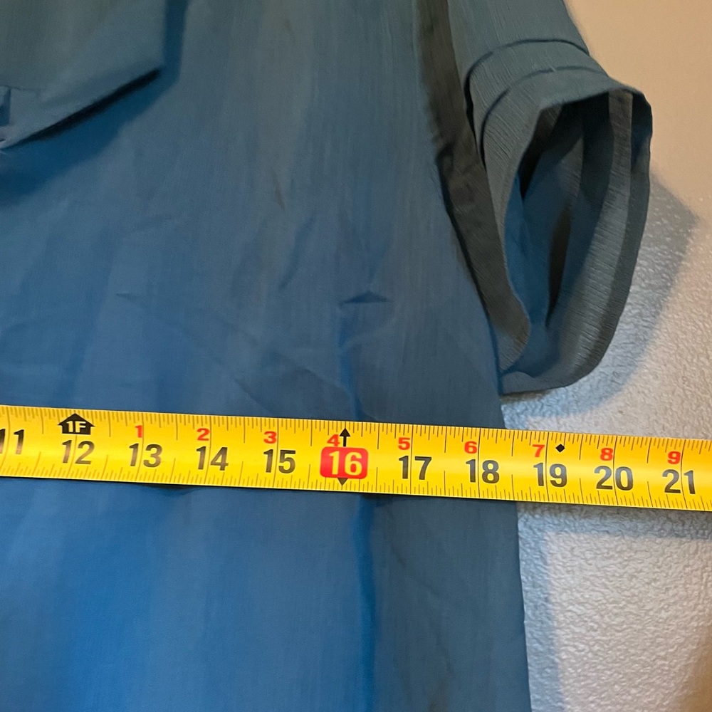NWT DR2 Sz Large Women’s Teal Blue Short Sleeve Blouse & Tank Top Shirt Ret $58! - Picture 11 of 14